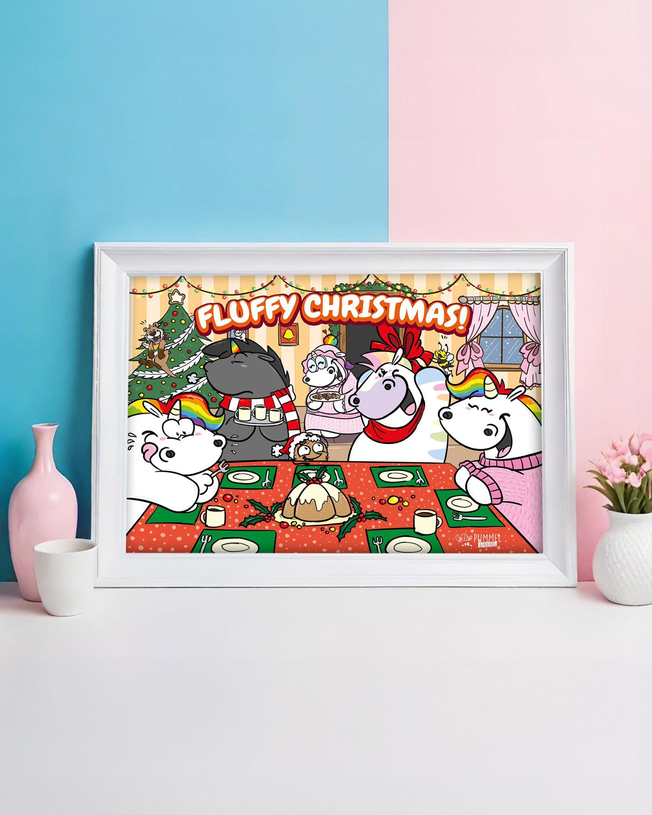 Diamond Painting Pummeleinhorn Xmas Bild: "Fluffy Christmas" 30x40cm (Teilbild) PTB15