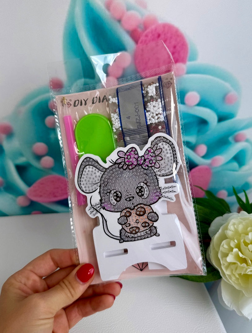 Diamond Painting Schnubbi Handy-Base "Keksmaus" 10x14cm (B001)