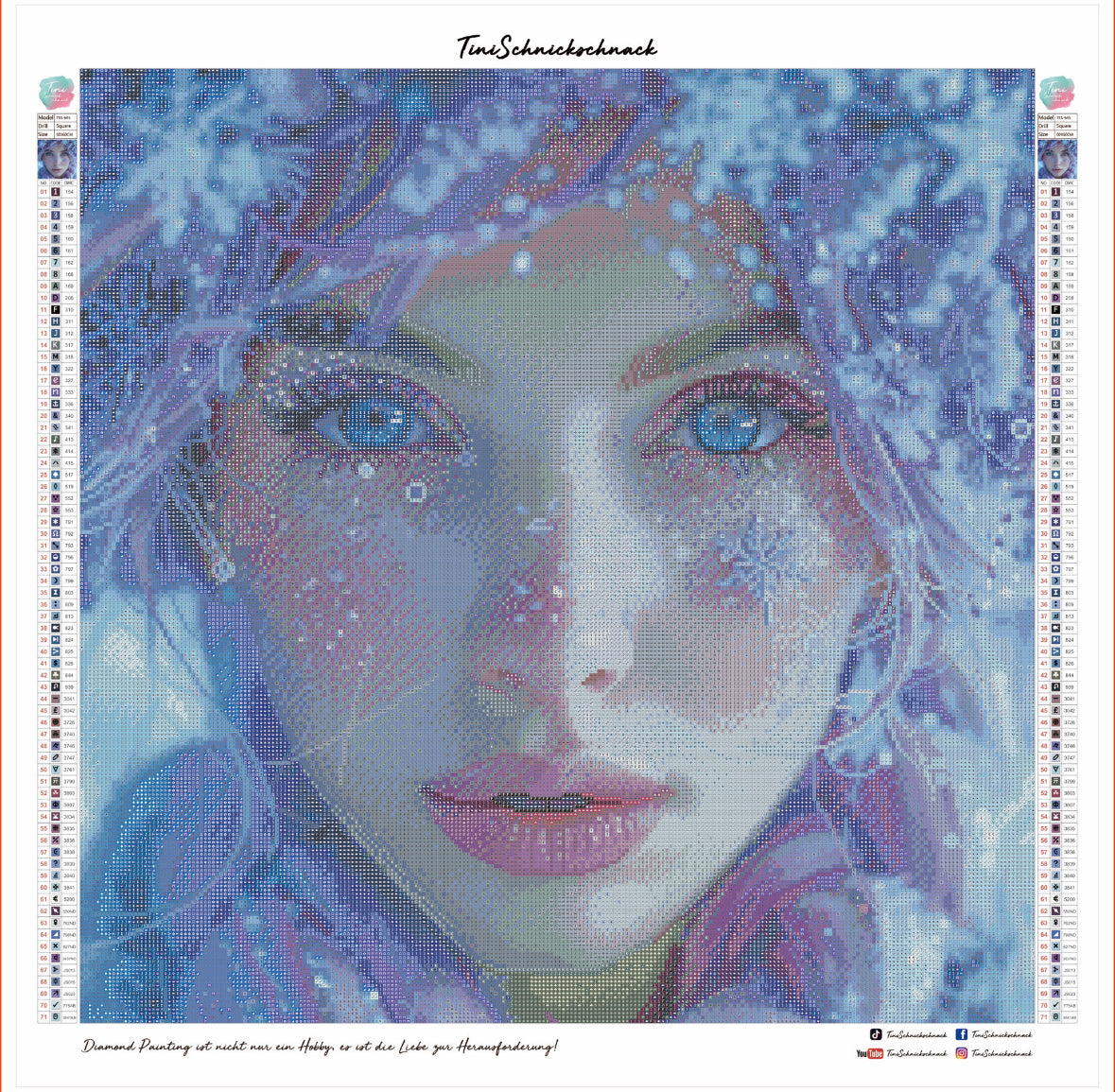 Diamond Painting Bild "Crystal Frozen" von TiniSchnickschnack 60x60cm (inkl. Metallic) TSS-645