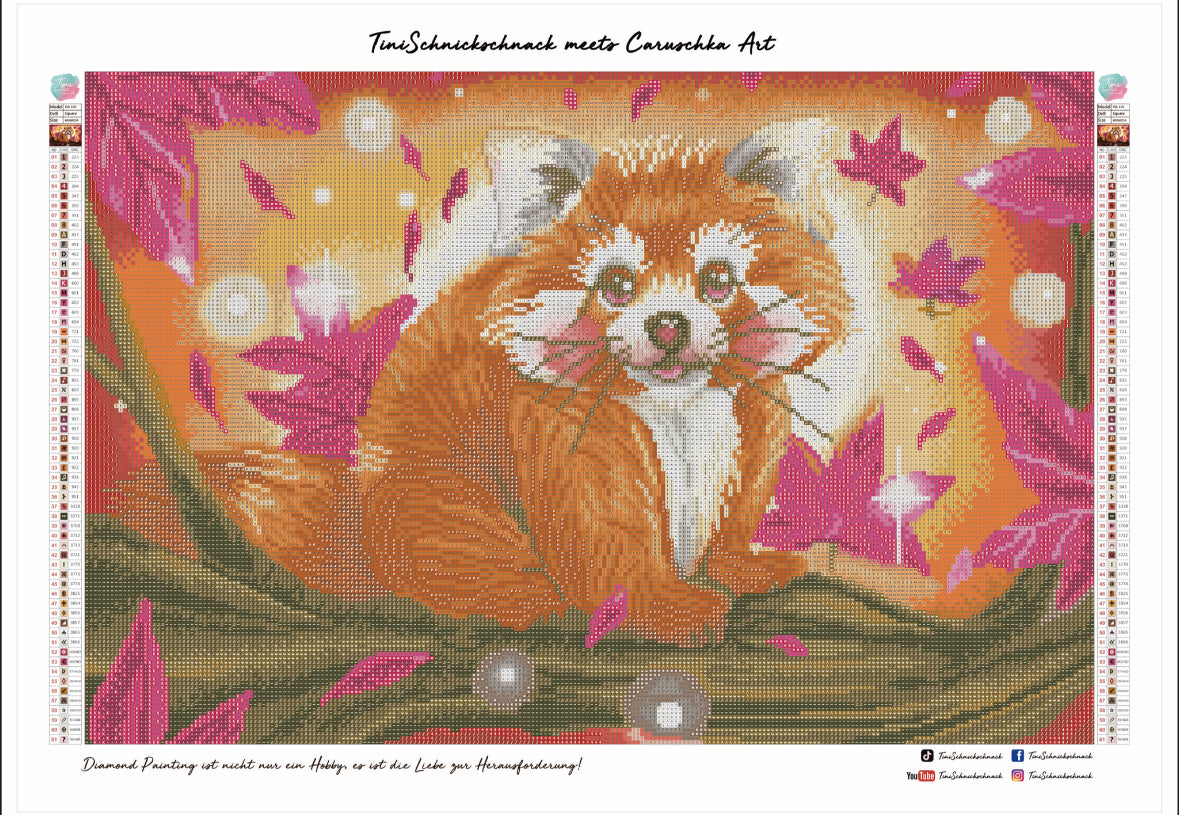 Diamond Painting Bild "Roter Panda" von Tattoo Artist Caruschka 40x60cm (inkl. Feenstaub) TSS-570