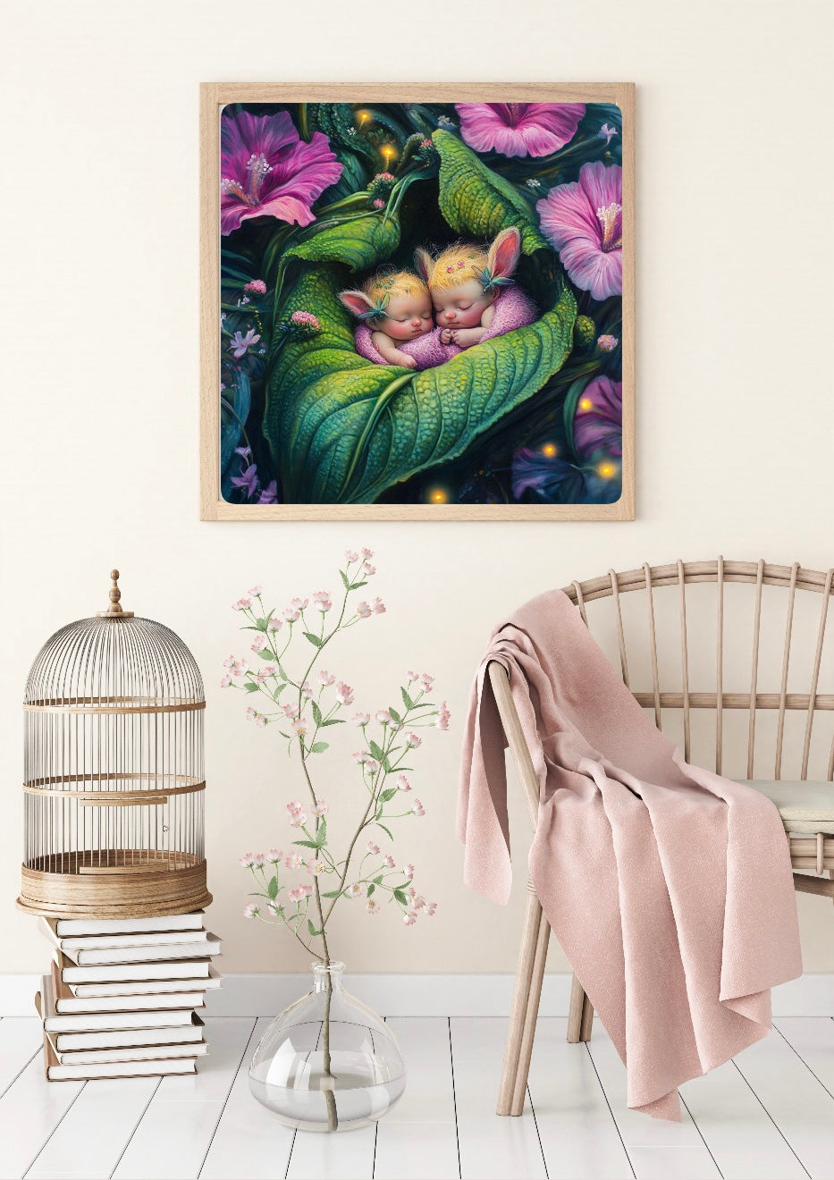 BILD DES TAGES! Diamond Painting Bild "Kuscheltraum" von AI-Artist Sandrietta_ai (inkl. Feenstaub) 50x50cm TSS-575 + gratis Coverminder