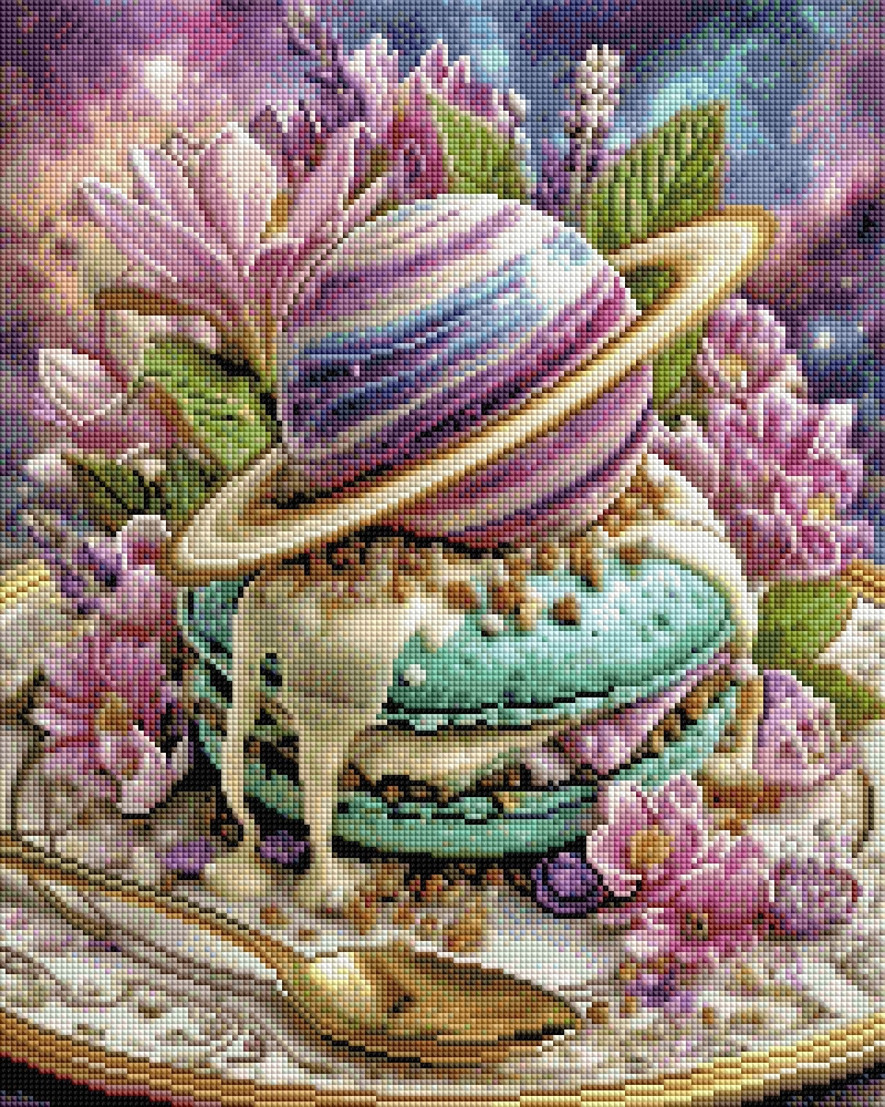 VORVERKAUF! Diamond Painting Bild "Stardust Macaron" von AI-Artist Sandrietta_ai (inkl. Feenstaub) 40x50cm TSS-722
