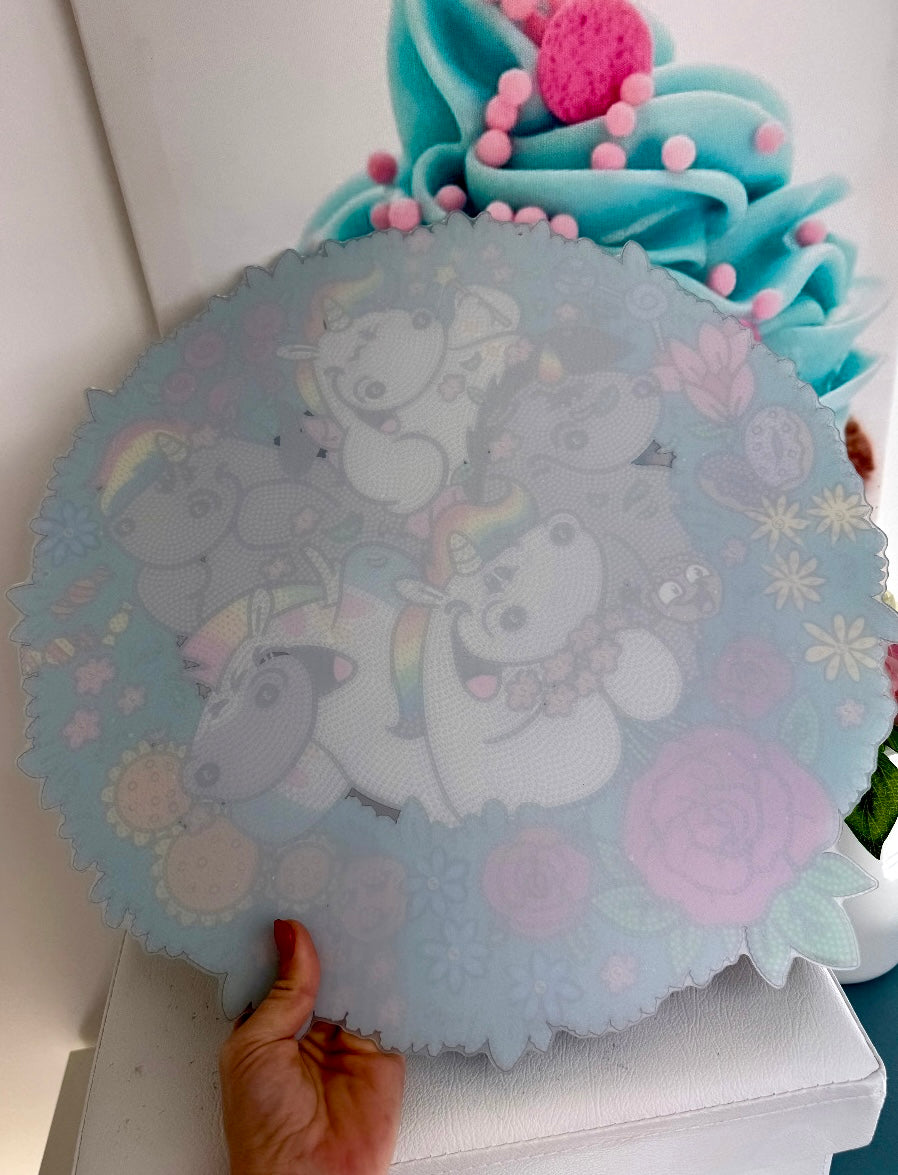 Diamond Painting Pummeleinhorn XXL Frühlingskranz / Anhänger "Pummel & Family" 45x50cm