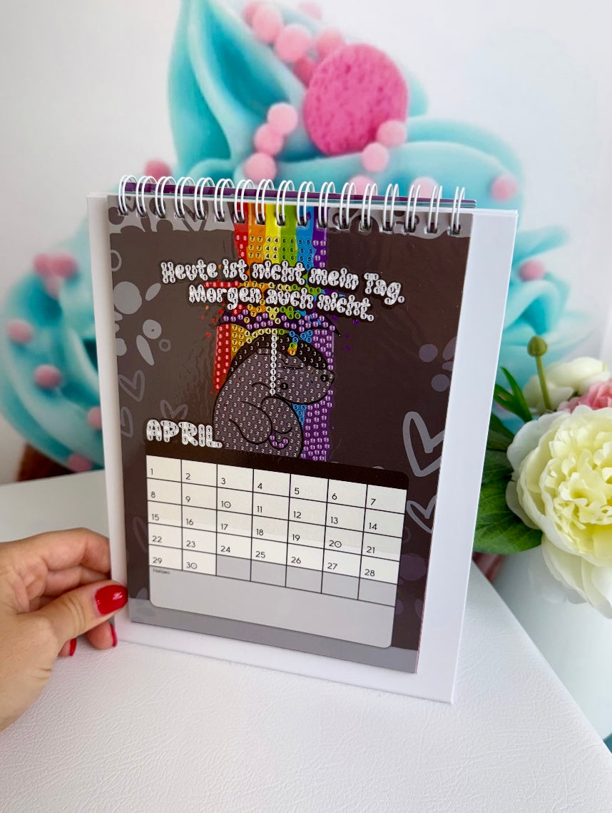 Diamond Painting Pummeleinhorn Tischkalender "Grummeleinhorn" Kalender 2026 (2.Wahl!)