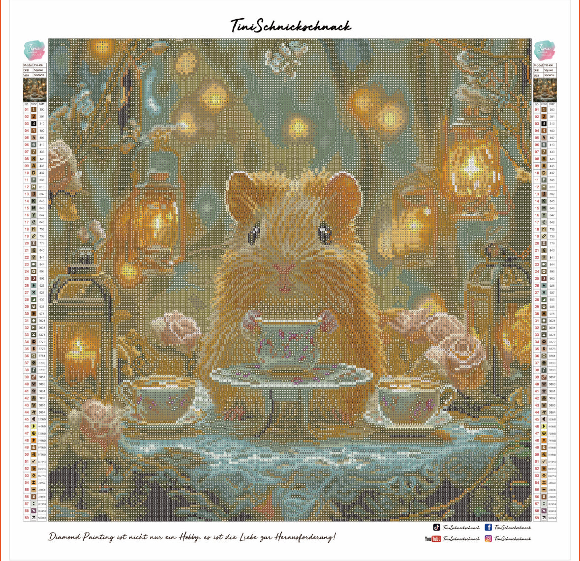 Diamond Painting Bild "Henrys Teatime" von TiniSchnickschnack 50x50cm (inkl. Feenstaub) TSS-650