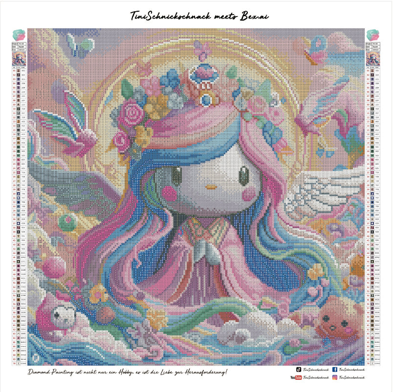Diamond Painting Bild "Angel-Cat" von AI-Artist Bex.ai 50x50cm