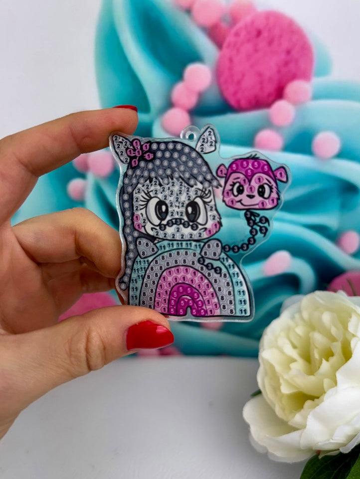 Diamond Painting Schlüsselanhänger "Schnubbi-Mix" 6 Stück Anhänger (Set103)