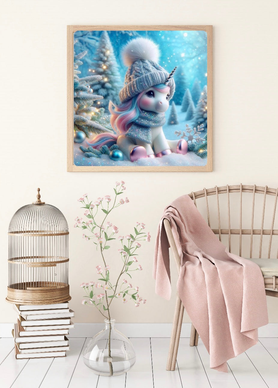 Diamond Painting Bild "Eni Einhorn" von AI-Artist Lexxy.ai 50x50cm (inkl. Fairy Dust)