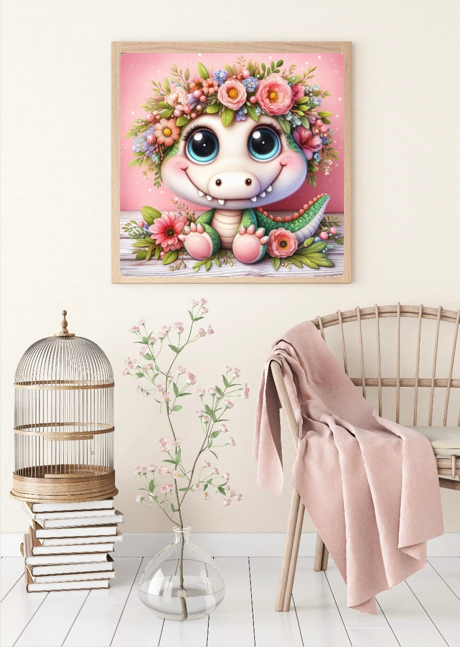 Diamond Painting Bild Krokodil "Kiki" -Feenstaub Steine- (TSS-677)