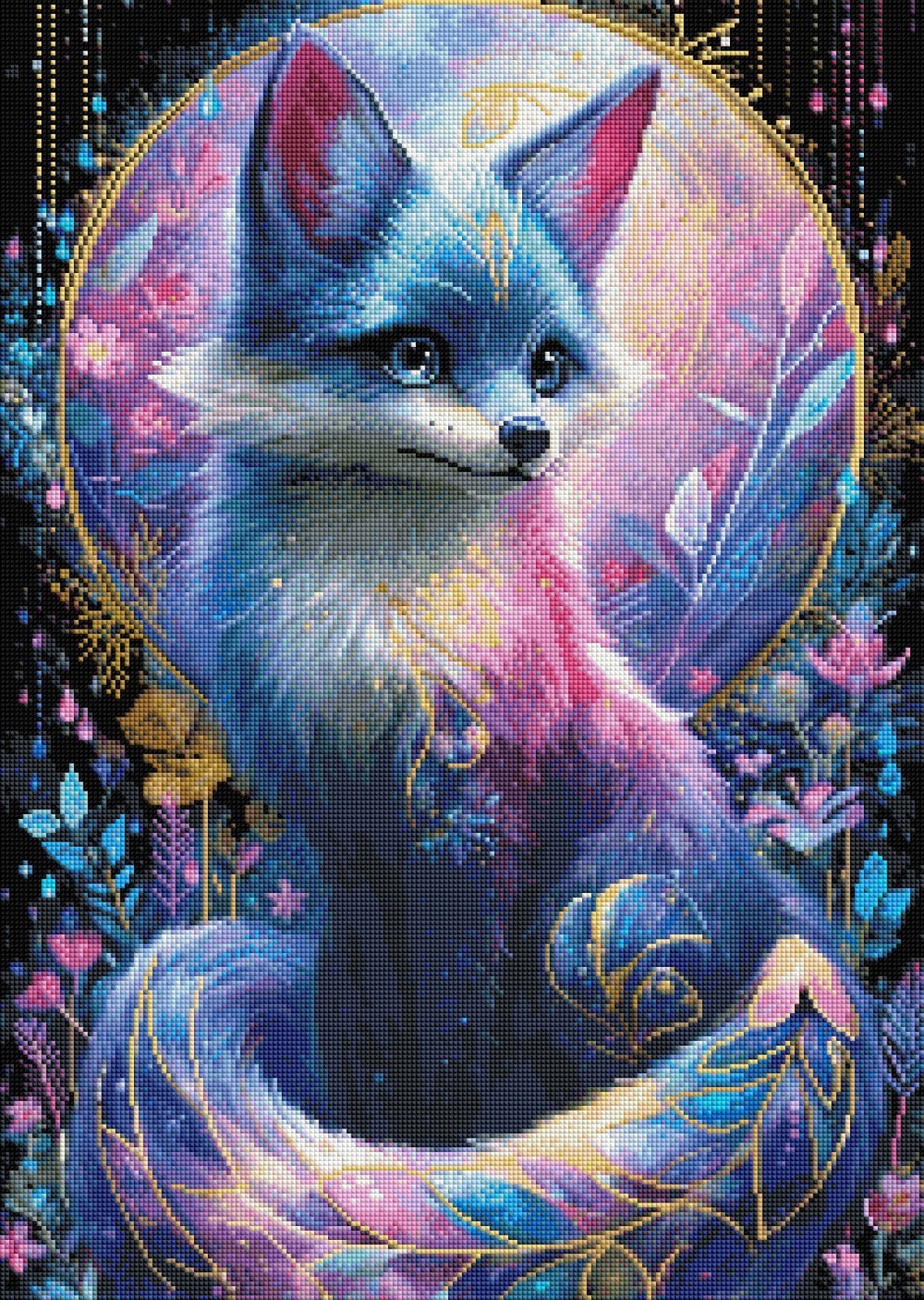 Diamond Painting Bild "Mondfuchs" von AI-Artist Sandrietta_ai (inkl. Feenstaub) 50x70cm TSS-716