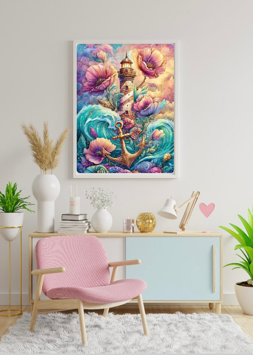 Diamond Painting XL Bild "Ankerlicht" von AI-Artist Sandrietta_ai (Full Feenstaub) 60x80cm TSS-778