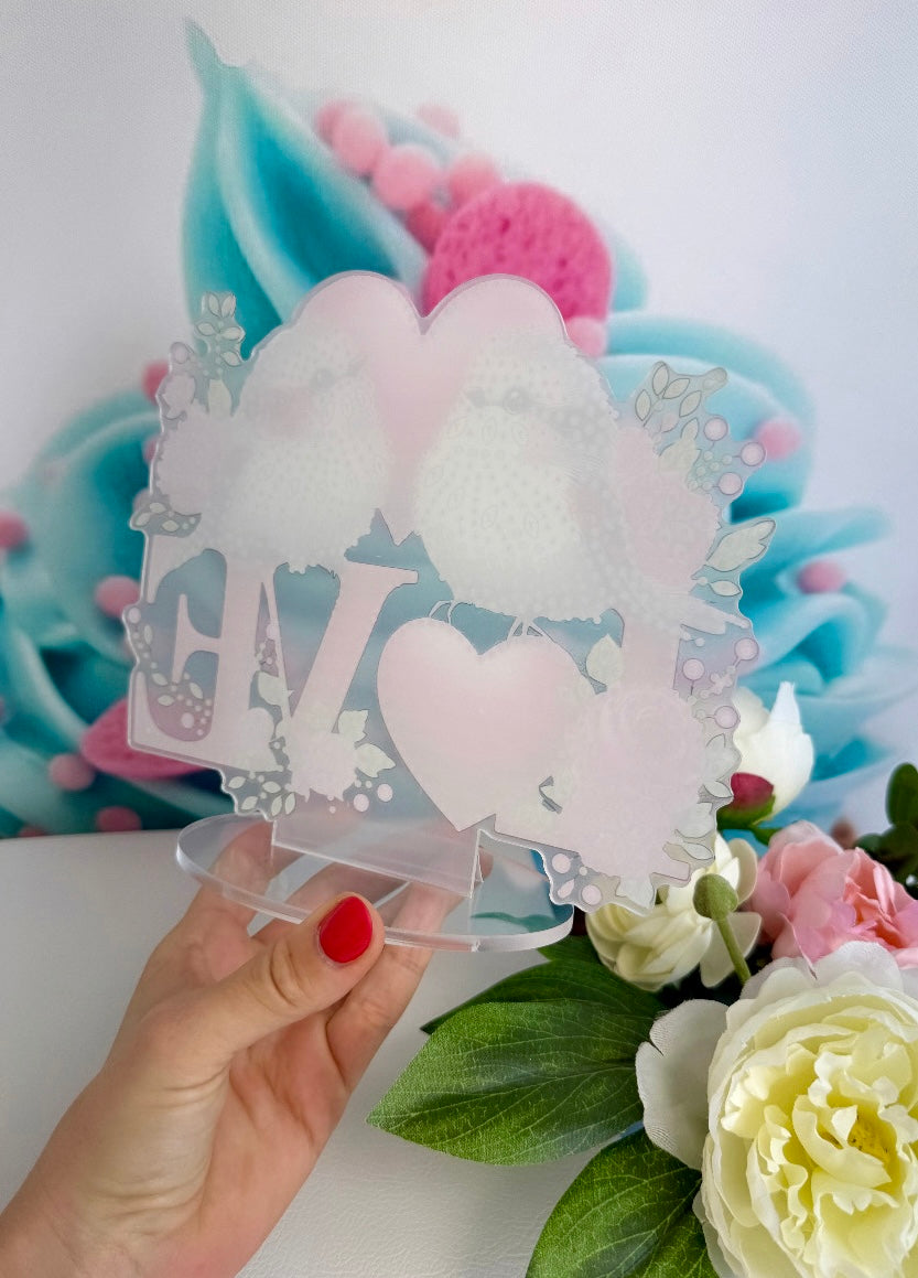 Diamond Painting Aufsteller "Love-Birds" 20x17cm (AH514)