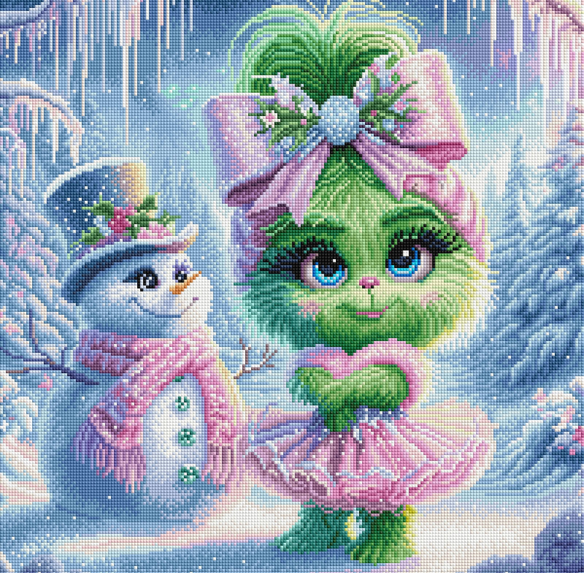 Diamond Painting Bild "Mina Schneefluff" von AI-Artist Sandrietta_ai (inkl. Feenstaub) 50x50cm TSS-600