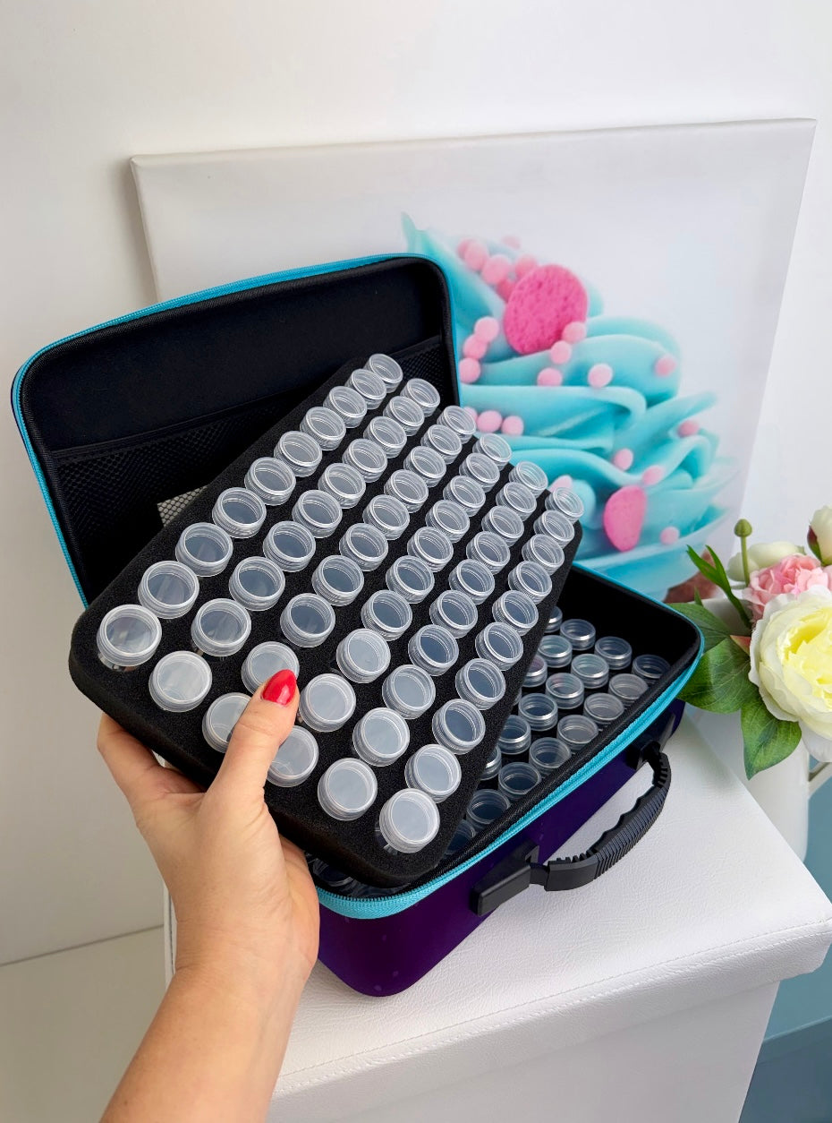 Diamond Painting GRUMMELEINHORN Koffer für Steine - 120 Aufbewahrungsdosen