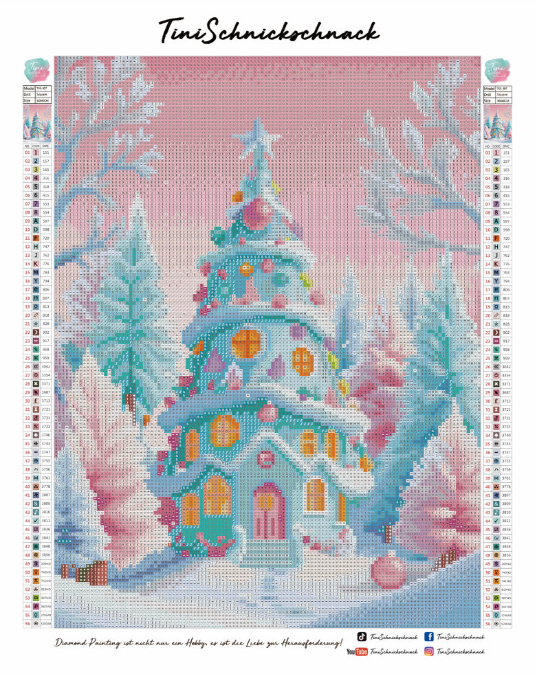 Diamond Painting TiniSchnickschnack Bild "Zuckerschneehäuschen" 30x40cm