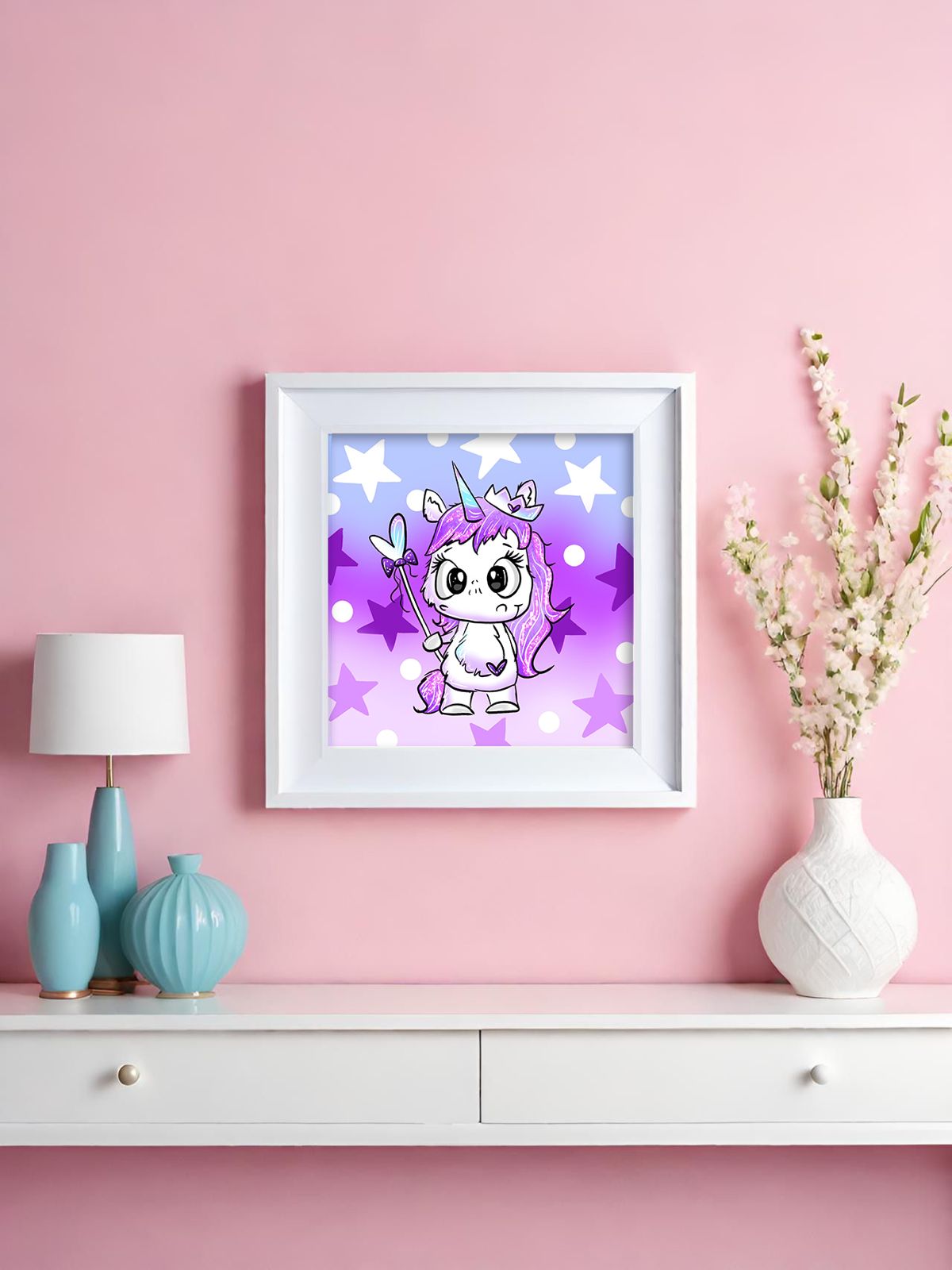 Diamond Painting Bild Schnubbi "White Unicorn" von Schnubbirella 25x25cm (inkl. Fairy Dust) TSS-460