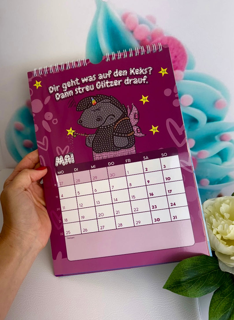 Diamond Painting Wandkalender "Pummeleinhorn" Kalender 2026