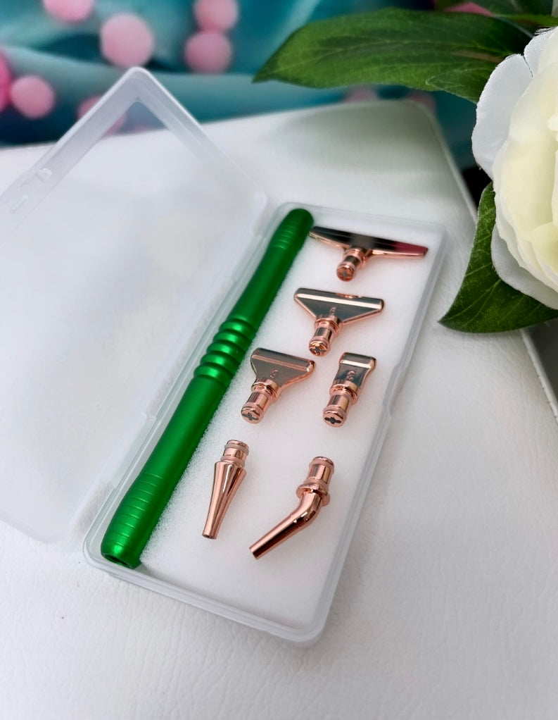 Diamond Painting Stift "Metalic-Look" + 6er Set Metallaufsätze