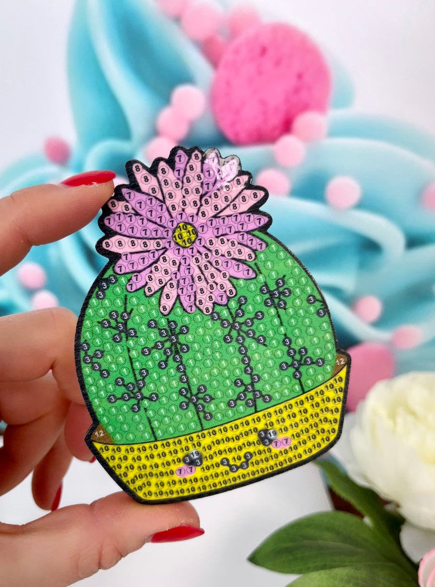 Diamond Painting Untersetzer Kawaii "Kakteen" 10 Stück U15