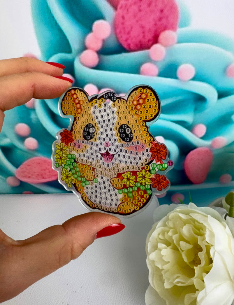 Diamond Painting Schlüsselanhänger "Hamsterbande" 8 Stück Anhänger (AH007)