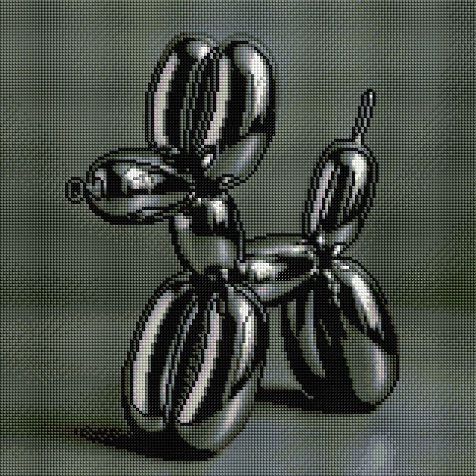 Diamond Painting Bild „Ballonhund in Chrome" von TiniSchnickschnack 40x40cm (inkl. Strass) TSS-816