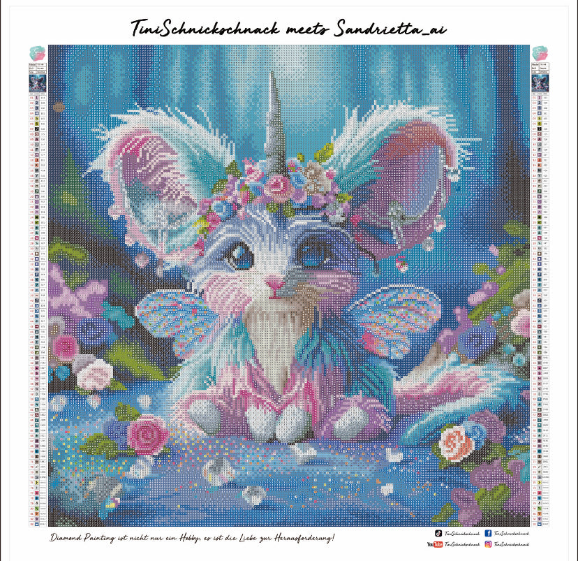 Diamond Painting Bild "Fairy Mouse" von AI-Artist Sandrietta_ai 50x50cm (inkl. Fairy Dust)