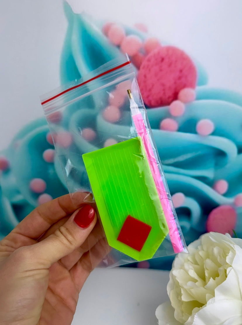 Diamond Painting Pummeleinhorn XXL Frühlingskranz / Anhänger "Pummel & Family" 45x50cm