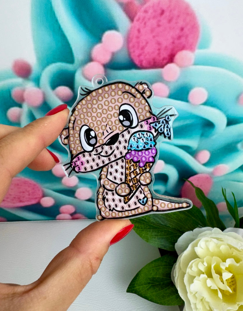 Diamond Painting Schlüsselanhänger "Sommer-Schnubbis" 8 Stück Anhänger (Set)