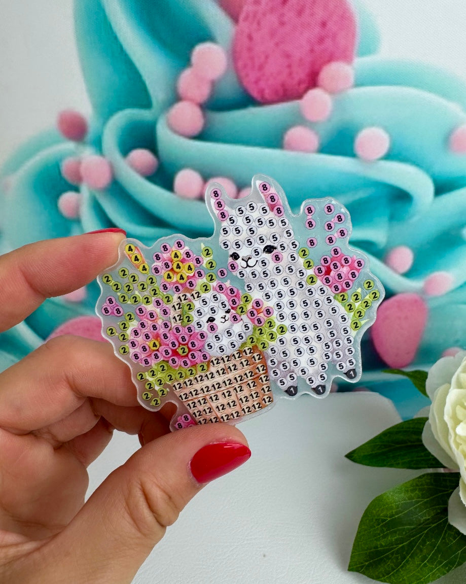 Diamond Painting Magnete "Flower Animals" 6Stk (M911)