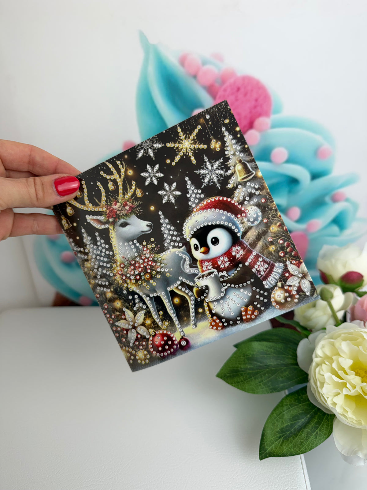 Diamond Painting XMAS Grußkarten "Pingu & Friends" (K071)