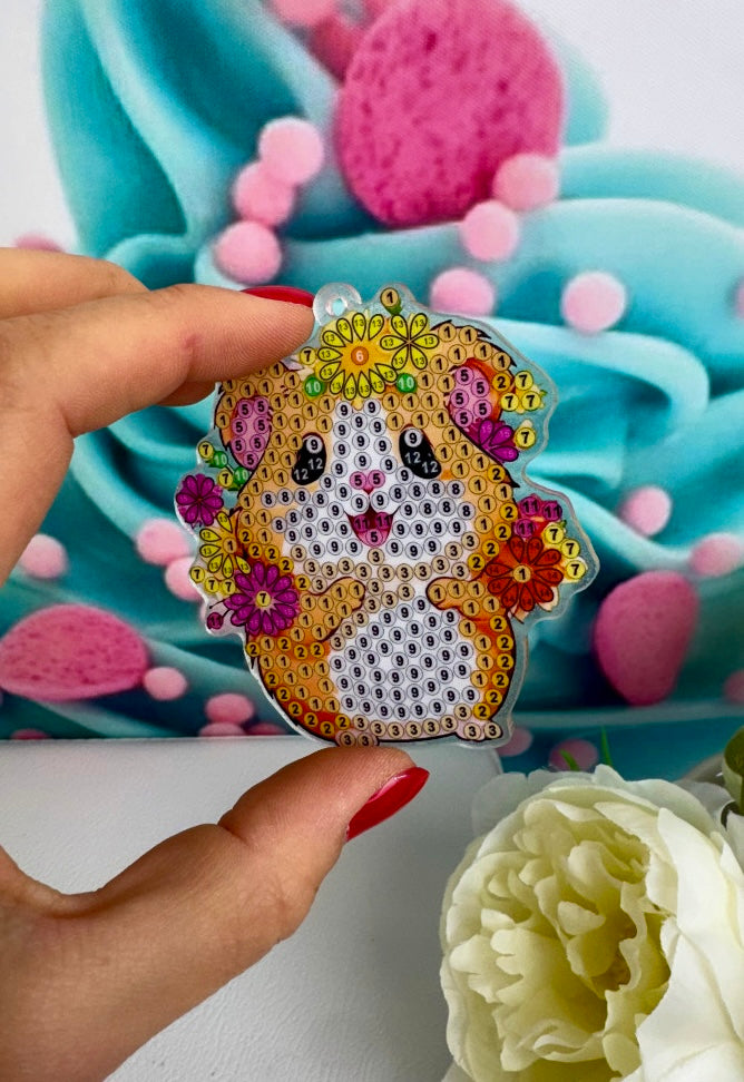 Diamond Painting Schlüsselanhänger "Hamsterbande" 8 Stück Anhänger (AH007)