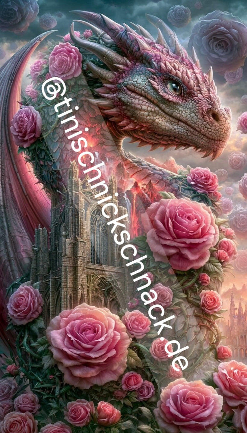 VORVERKAUF! Diamond Painting Bild "Dragon of Roses" von Elly_A.I x cm (Sondersteine Special) 50x90cm