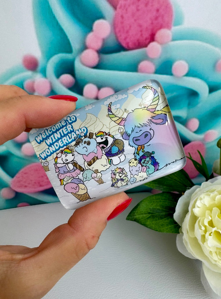 Diamond Painting Cover Minder Pummeleinhorn "Winter-Wonderland" (CM)