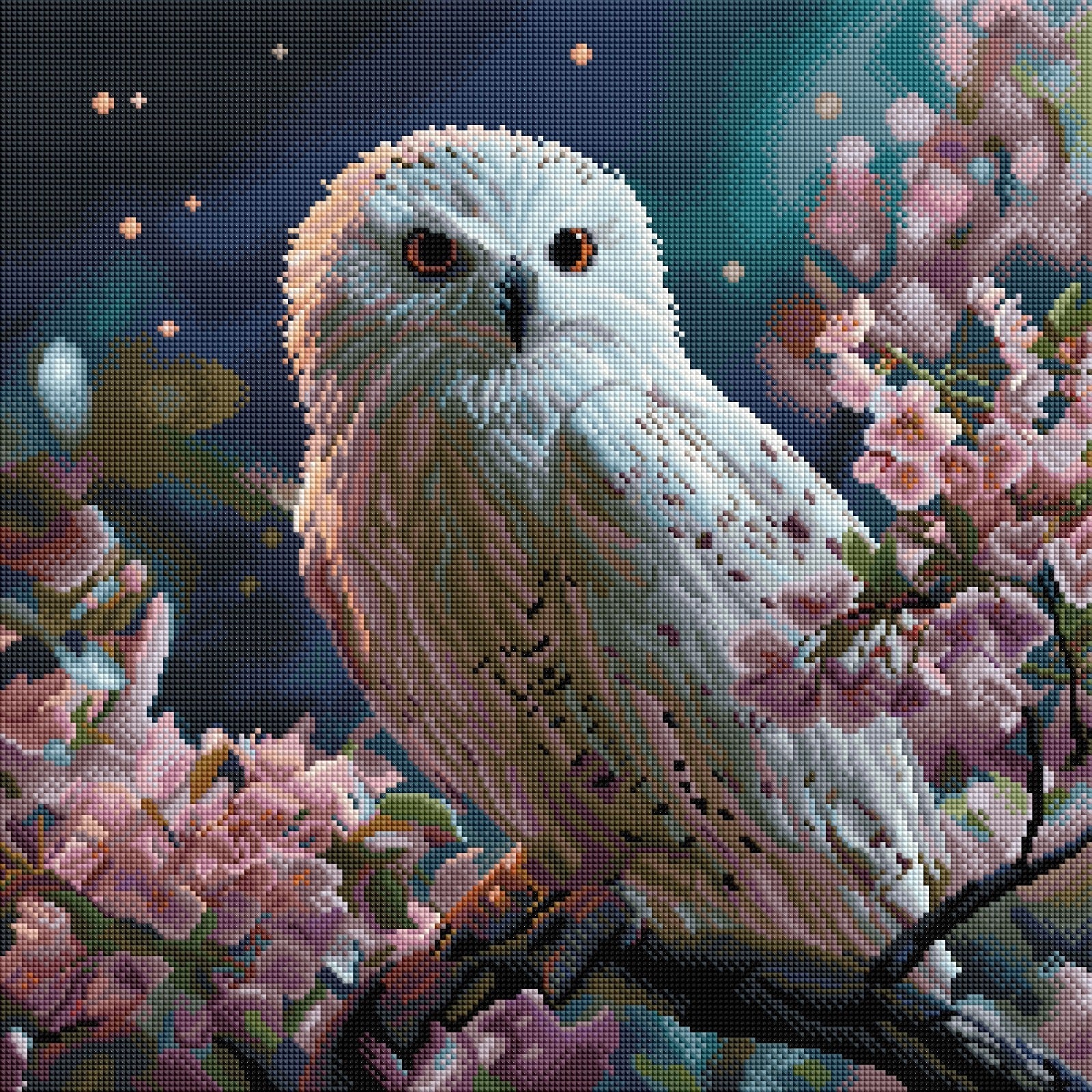 Diamond Painting Bild "Eulenflüstern in der Nacht" von TiniSchnickschnack 50x50cm (Sondersteine Special) TSS-839