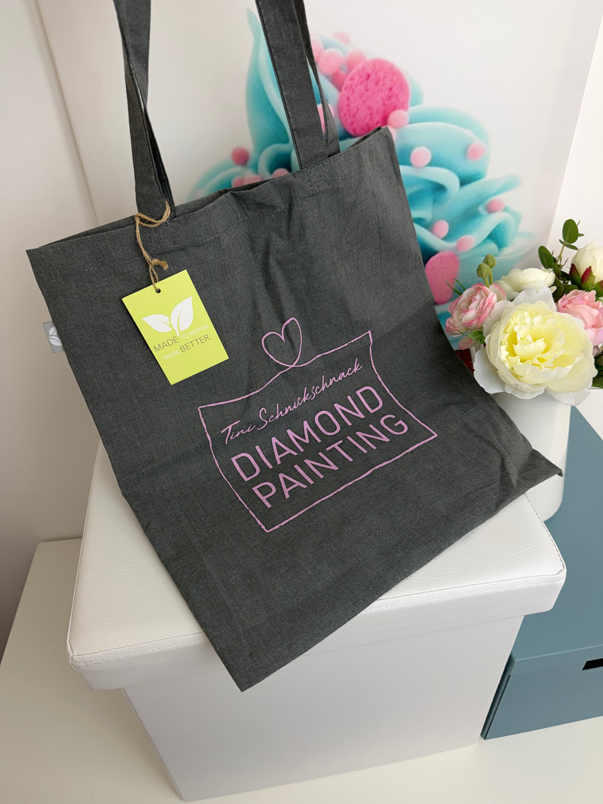 Diamond Painting TiniSchnickschnack Beutel / Bag (grau)