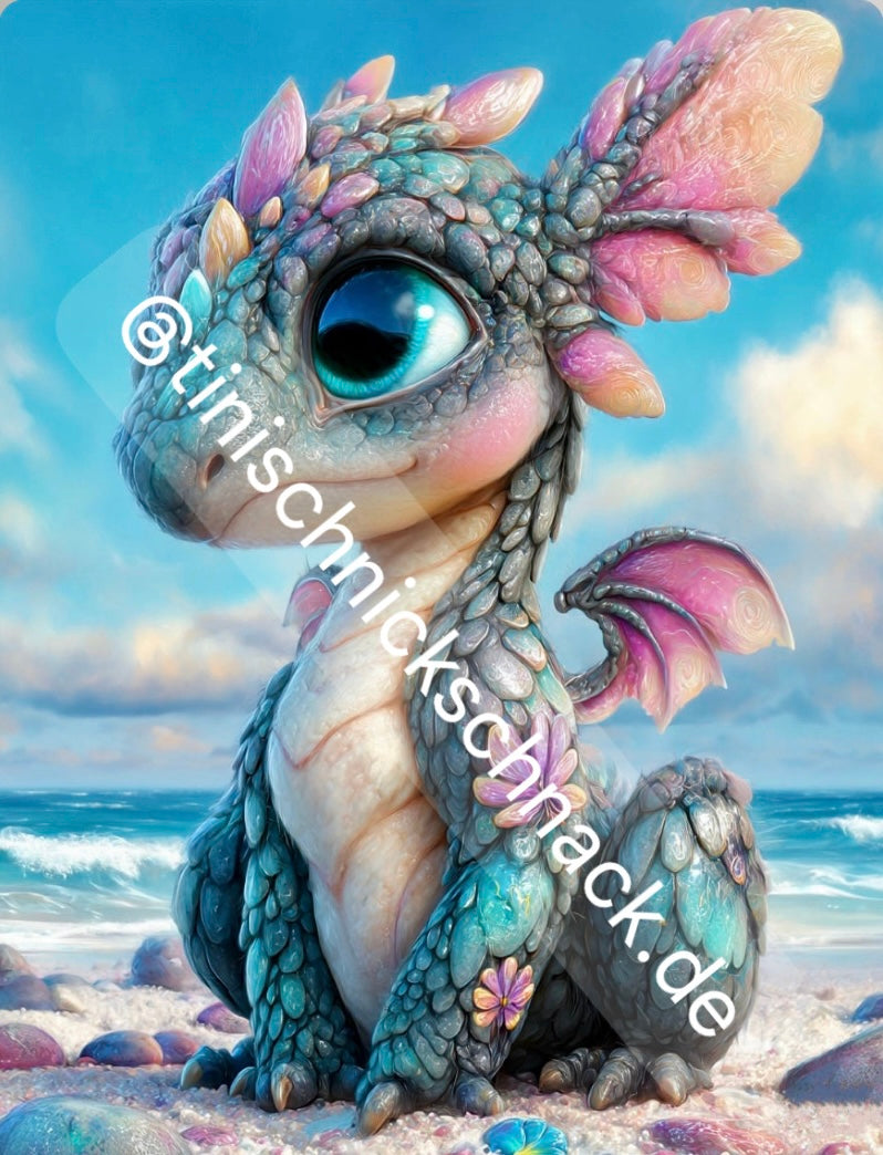 Diamond Painting Bild Drache "Spike" -Feenstaub Steine-