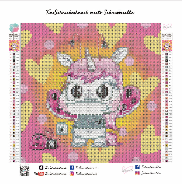 Diamond Painting Bild Schnubbi "Marienkäfer-Einhorn" von Schnubbirella 25x25cm (inkl. Fairy Dust) TSS-466