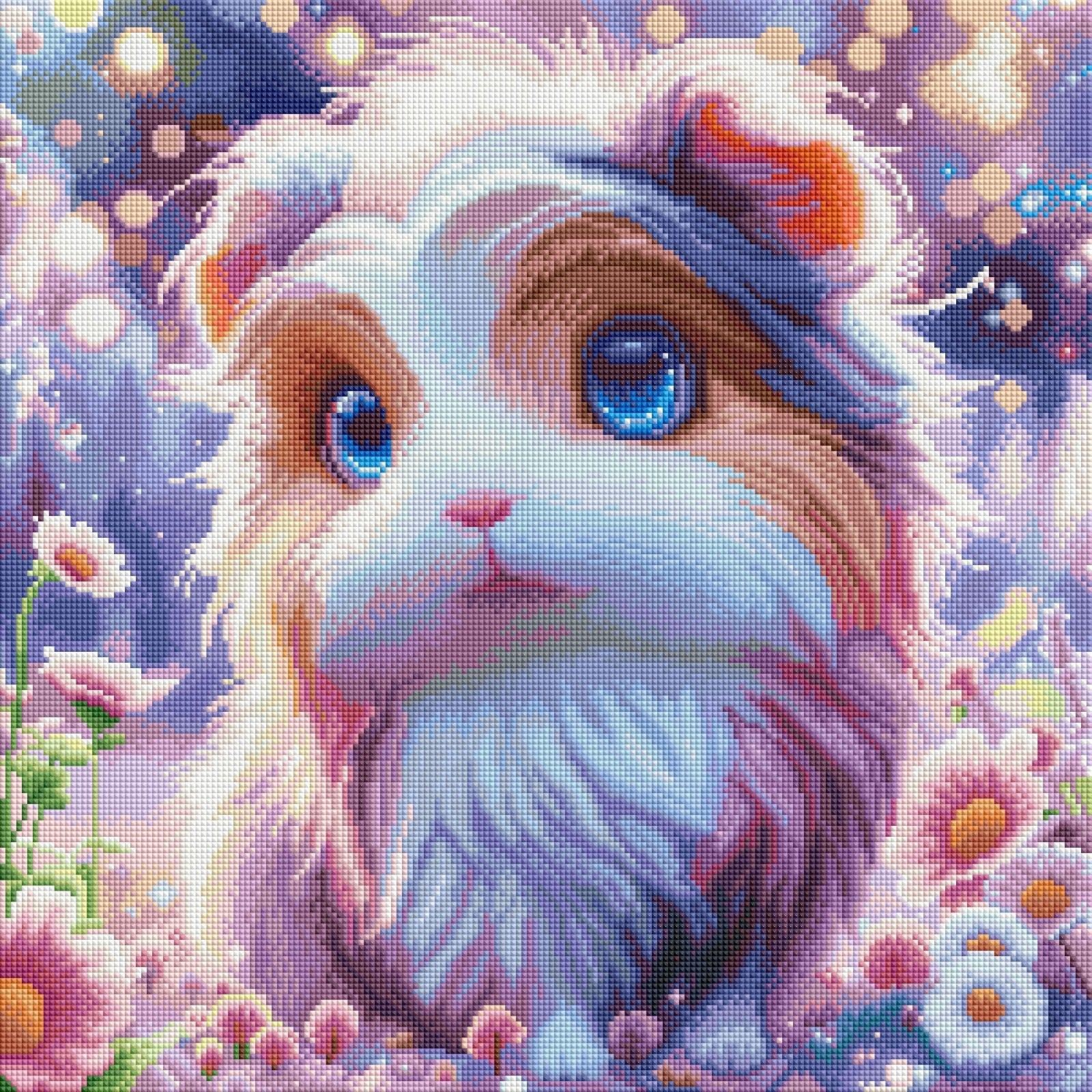 Diamond Painting Bild Meerschweinchen "Kurt" von AI-Artist Lexxy.ai 50x50cm (Full Feenstaub) TSS-763