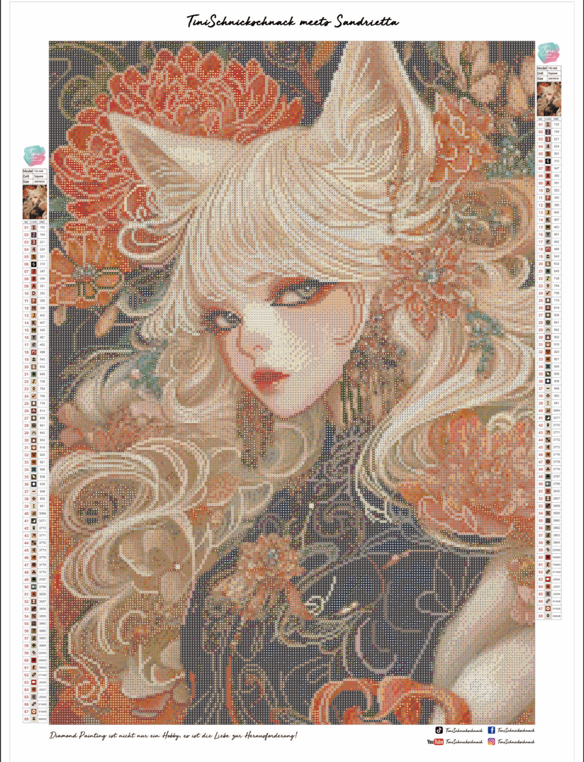 Diamond Painting Bild "Miss-Rumi" von AI-Artist Sandrietta_ai (inkl. Feenstaub) 50x70cm TSS-668