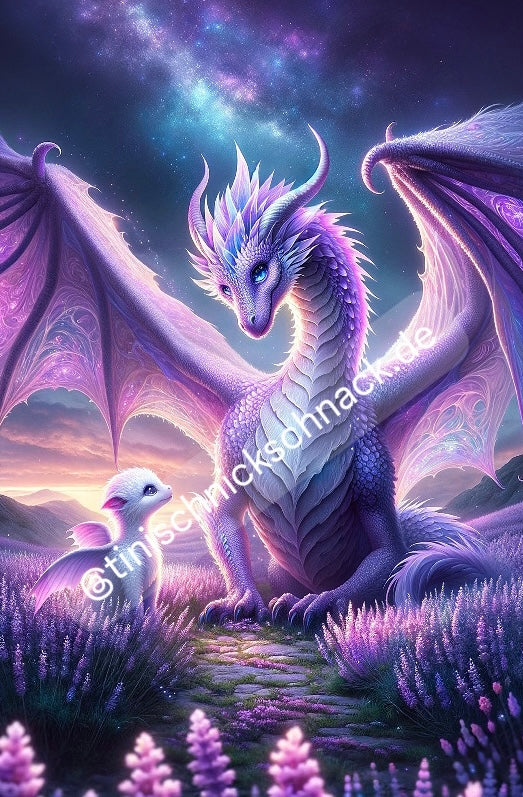 *VORVERKAUF! Diamond Painting Bild Drachen "Strong Love" von AI-Artist Sandrietta_ai 40x60cm (inkl. AB Steinen)