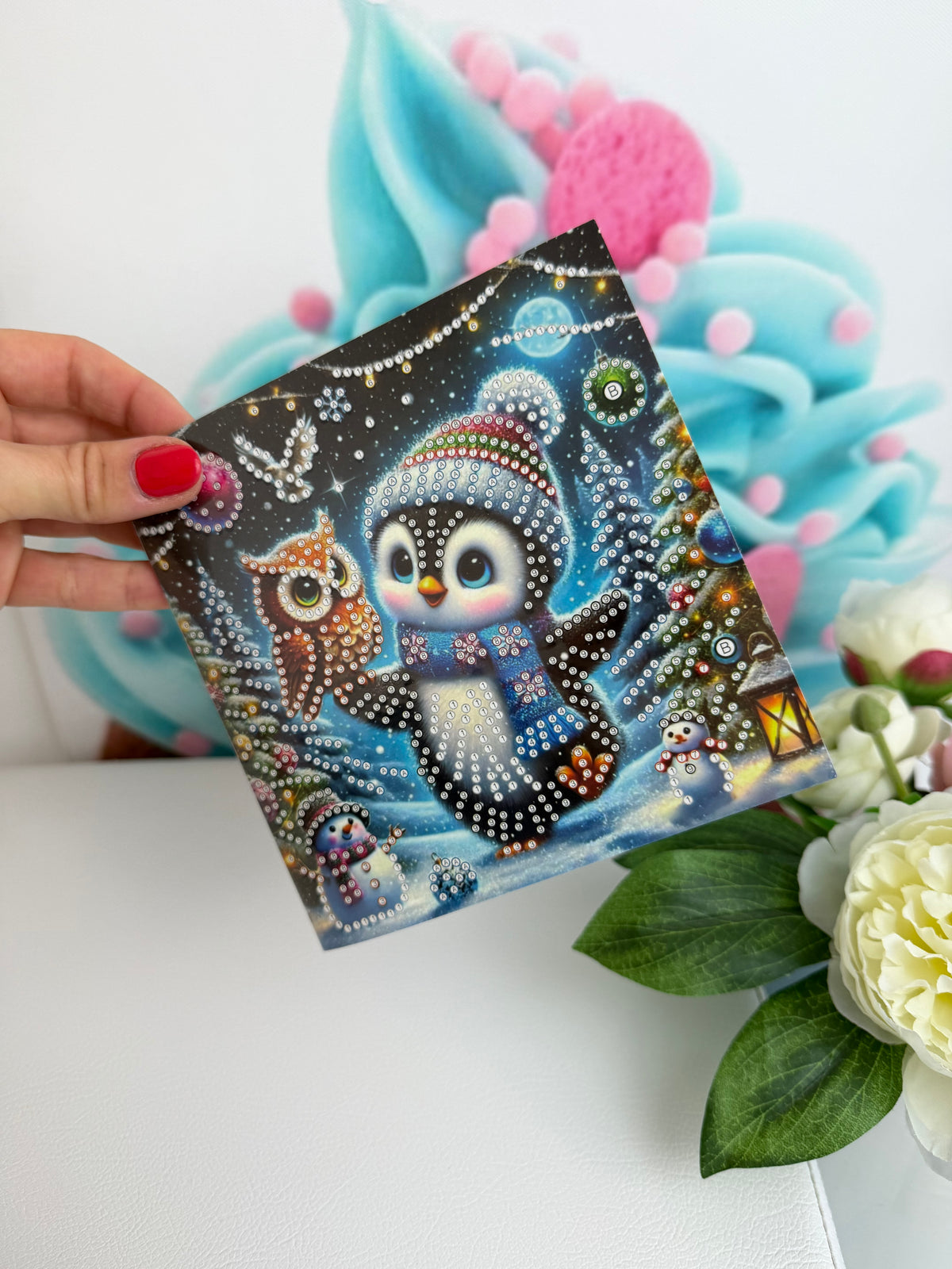 Diamond Painting XMAS Grußkarten "Pingu & Friends" (K071)