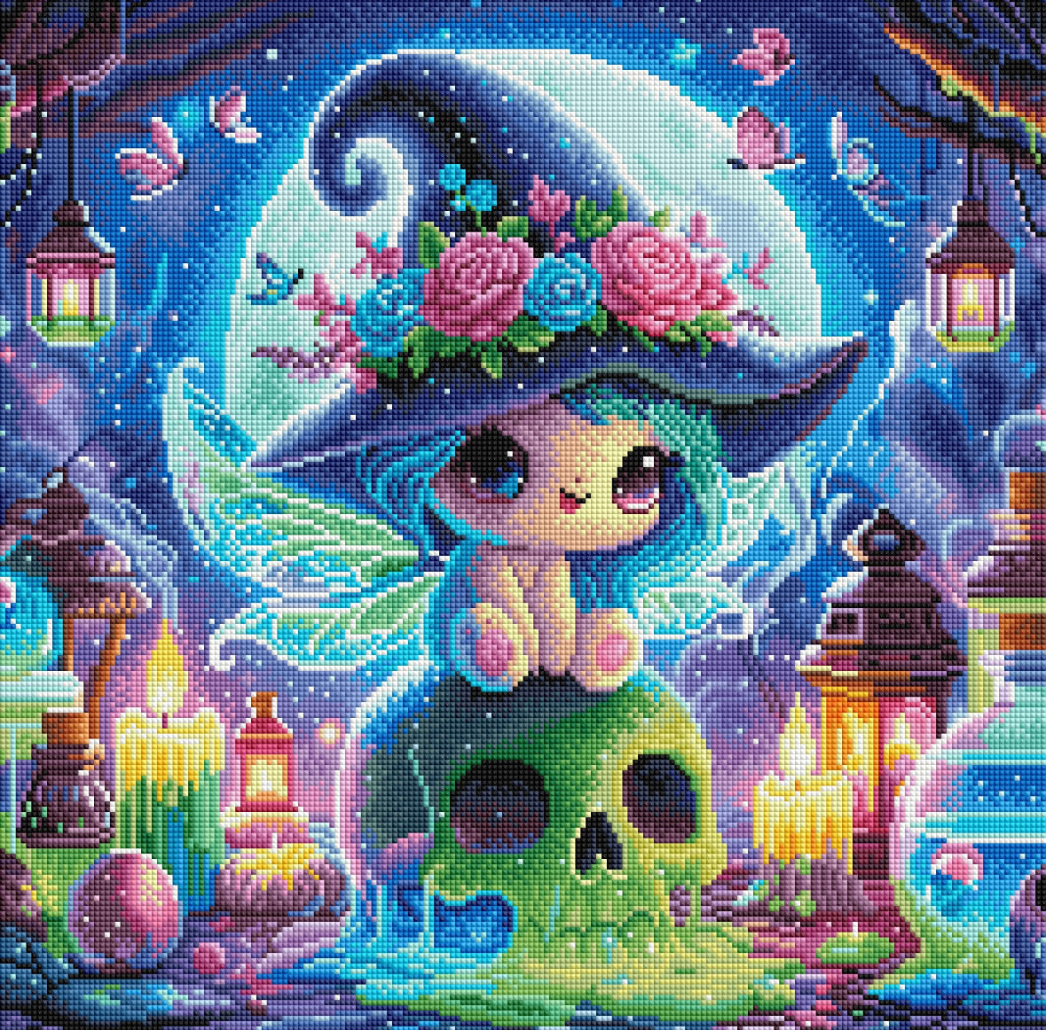 Diamond Painting Bild Halloween "Gespensterstunde" von AI-Artist Sandrietta_ai (Sondersteine Special) 50x50cm TSS-583