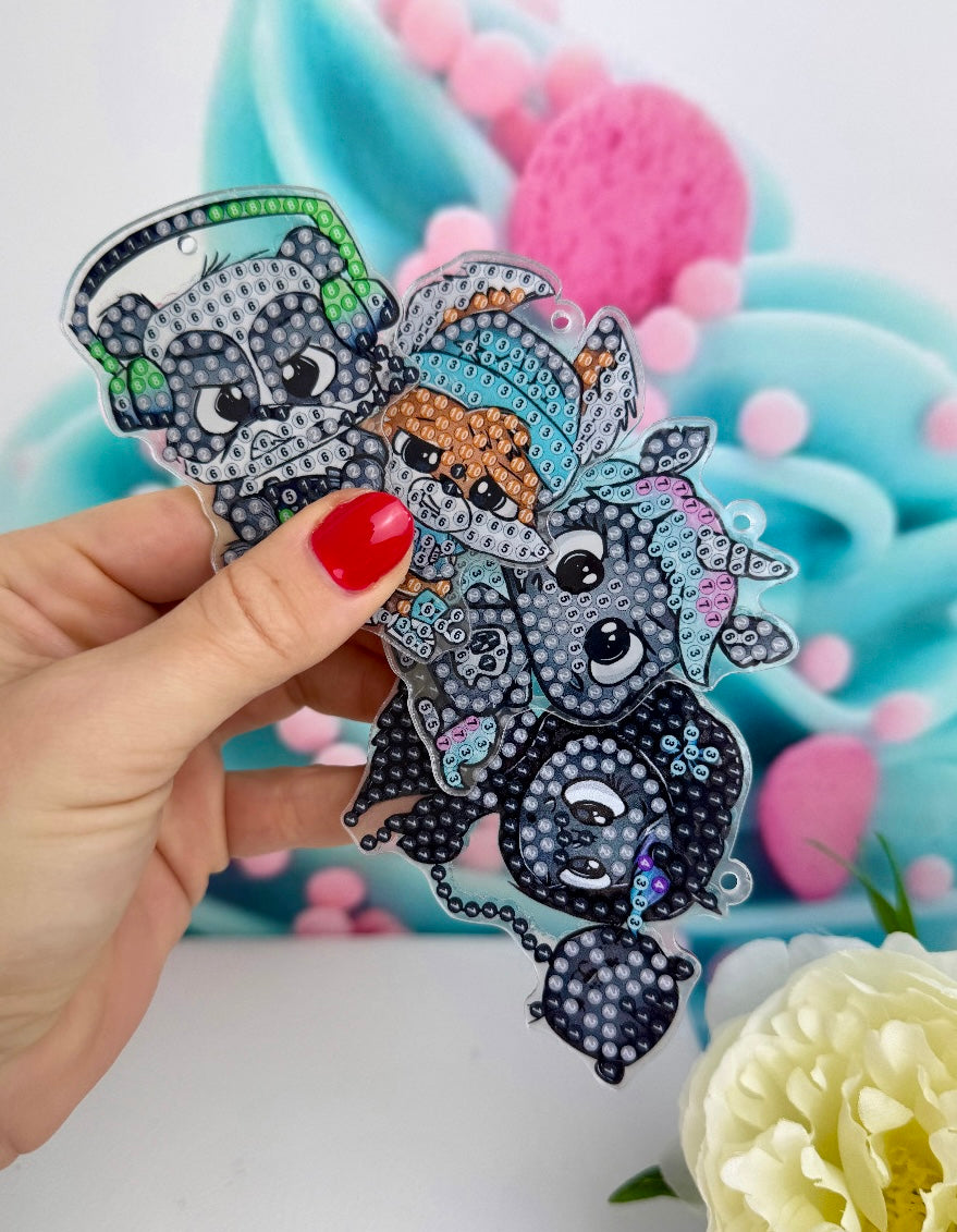 Diamond Painting Schlüsselanhänger "Schnubbi-Mix" 6 Stück Anhänger (Set102)