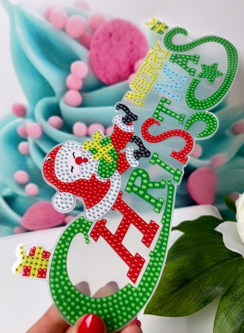Diamond Painting XMAS Türanhänger "Happy Xmas" Anhänger (AH801)