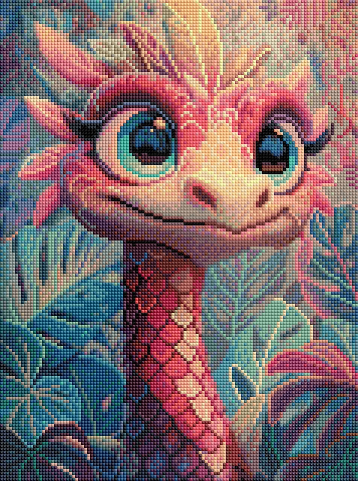 Diamond Painting Bild Fabelwesen Portrait "Draco" von AI-Artist Sandrietta_ai (inkl. Feenstaub) 30x40cm TSS-710