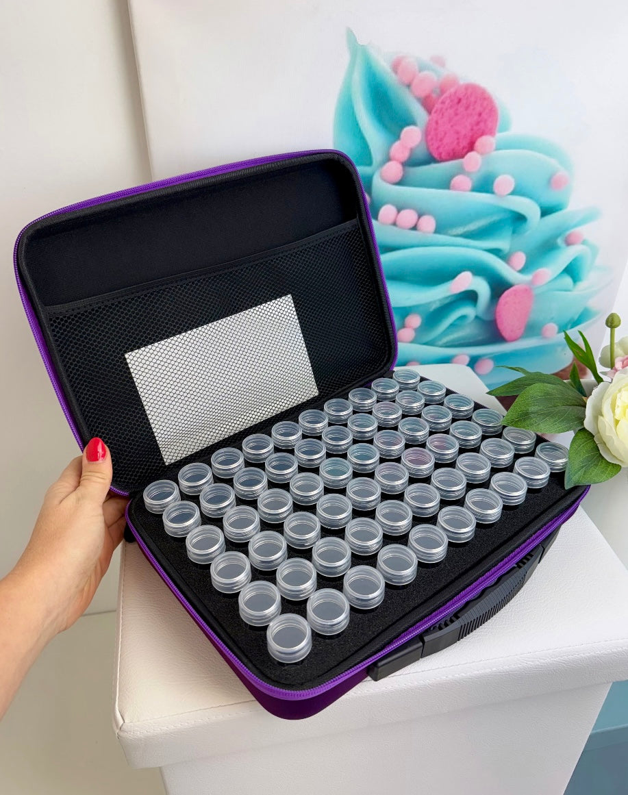 Diamond Painting GRUMMELEINHORN Koffer für Steine - 60 Aufbewahrungsdosen