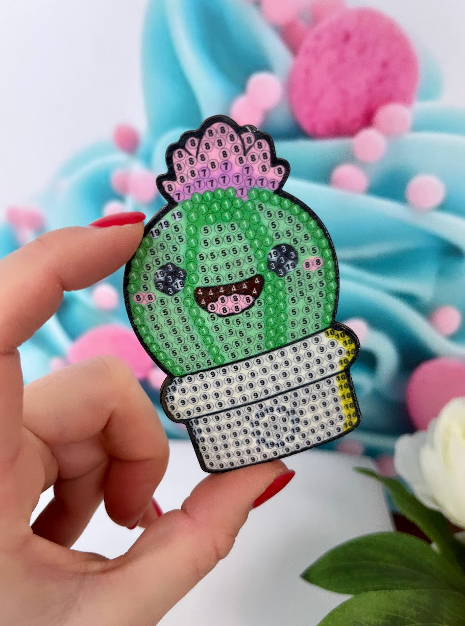 Diamond Painting Untersetzer Kawaii "Kakteen" 10 Stück U15