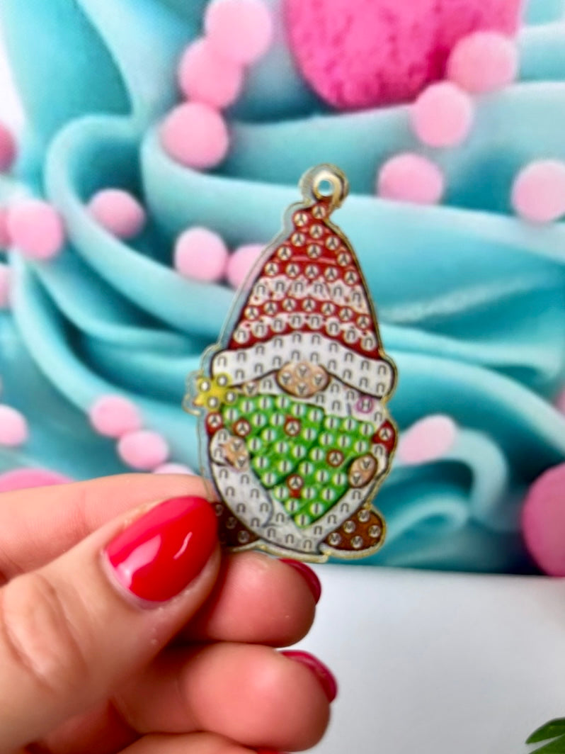 Diamond Painting Schlüsselanhänger "Xmas-Mini-Wichtel" 12 Stück Anhänger AH93