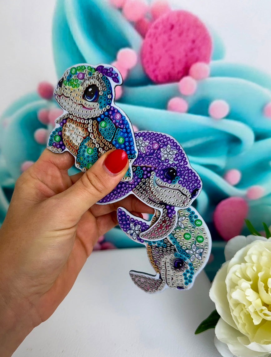 Diamond Painting Magnete "Schildkröten" 7Stk