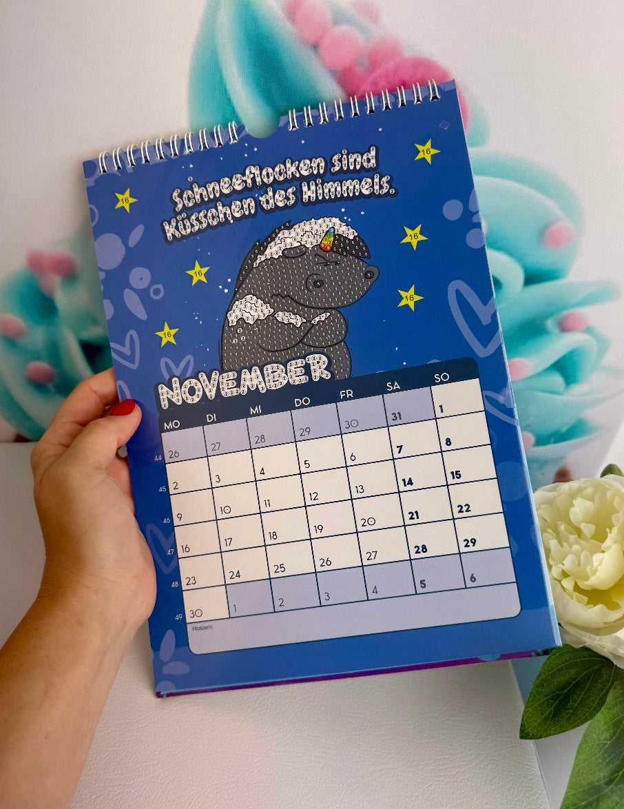Diamond Painting Wandkalender "Pummeleinhorn" Kalender 2026